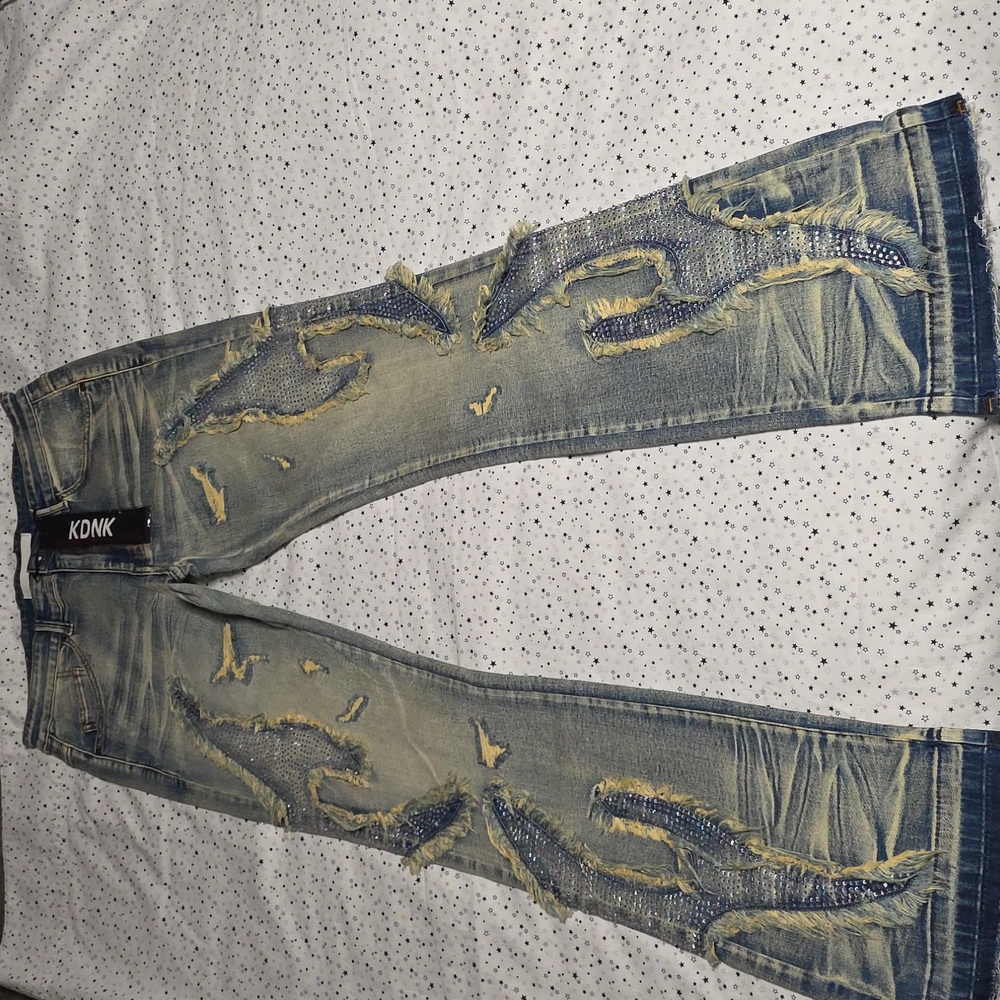KDNK Skinny Flare Jeans - Picture 2 of 5